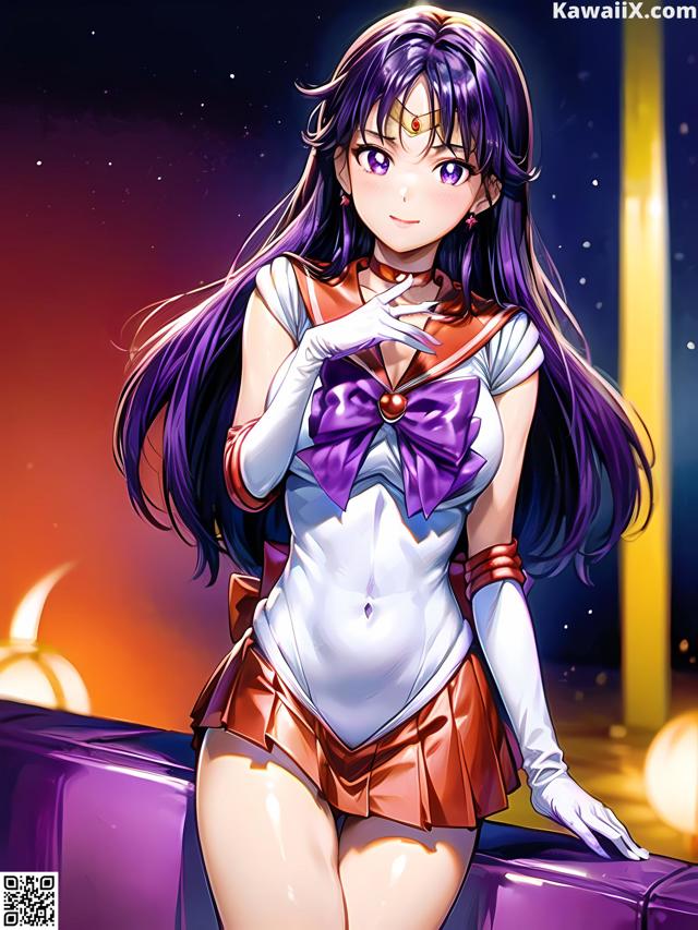A girl in a sailor outfit posing for a picture.